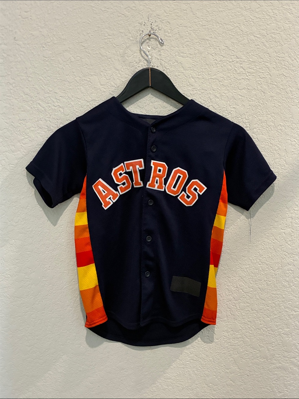 Majestic Navy Astros Kids Jersey with Orange Lettering